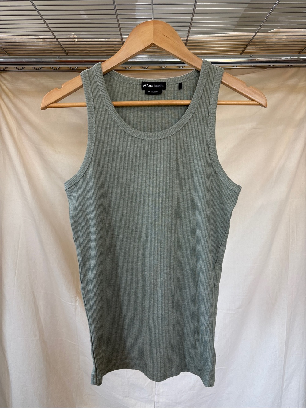 Prana Ribbed Tank Top in Sage Green